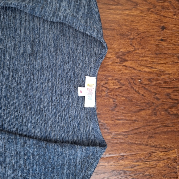 LuLaRoe Long Open-Front Cardigan in Heathered Dark Gray - Picture 2 of 5